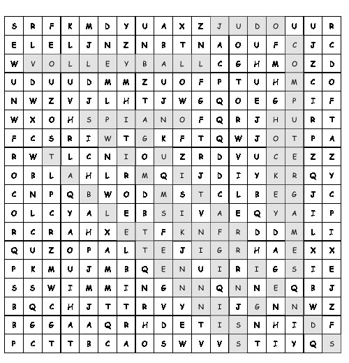 Word Search Word Search - Sports and Hobbies with 11 hidden words (PDF ...