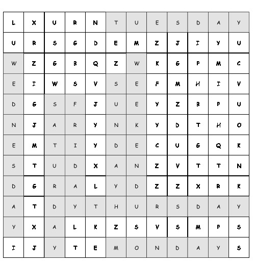 Weekend Word Search Printable